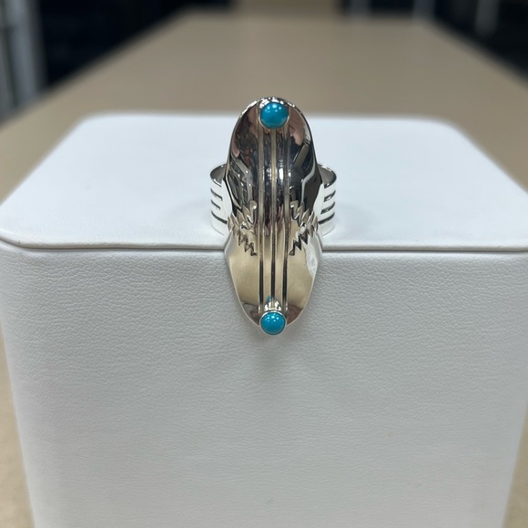💎Host Pick💎 R. Monte Navajo Turquoise & Sterling Silver Ring - Picture 2 of 10